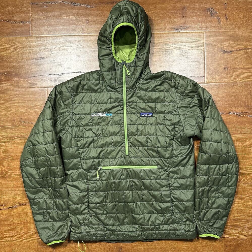 Patagonia Nano Puffer Jacket Mens S Green Hoodie Anorak Pullover Primaloft